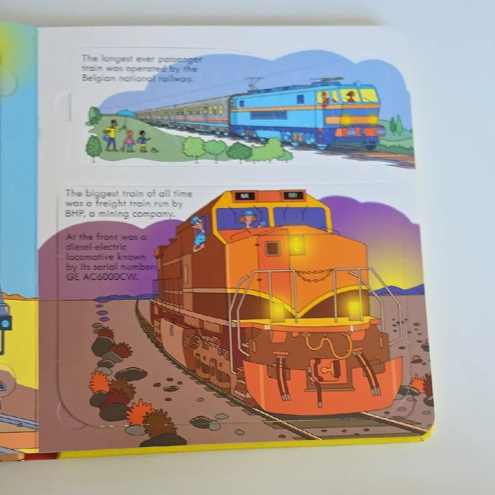 Look Inside Trains Book - Over 50 Flaps To Lift - Hardcover